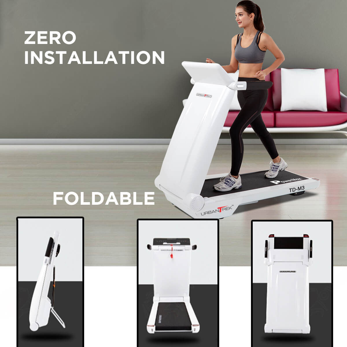 UrbanTrek TD-M3  Motorised Treadmill with Bluetooth Music Function