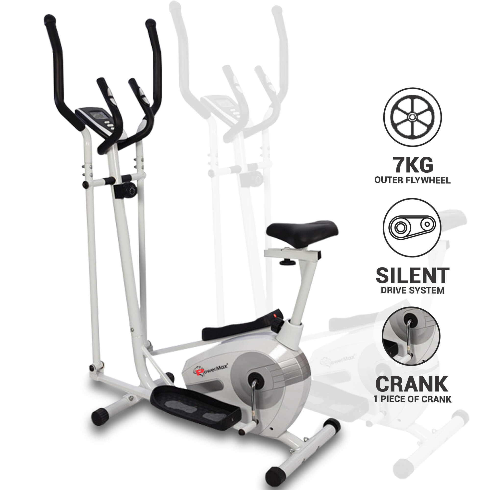 PowerMax Fitness EH-250S Elliptical Cross Trainer with Adjustable Seat