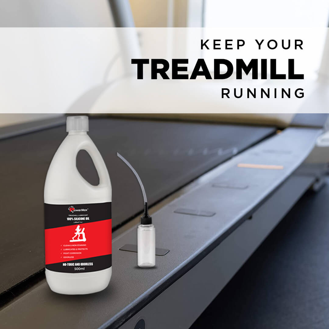 PowerMax Fitness PMS-500 | 100% Silicone Oil | Treadmill Belt Lubricant | Made In India | No Odor | Nozzle cap for easy application | smooth running | Silicone Oil Bottle